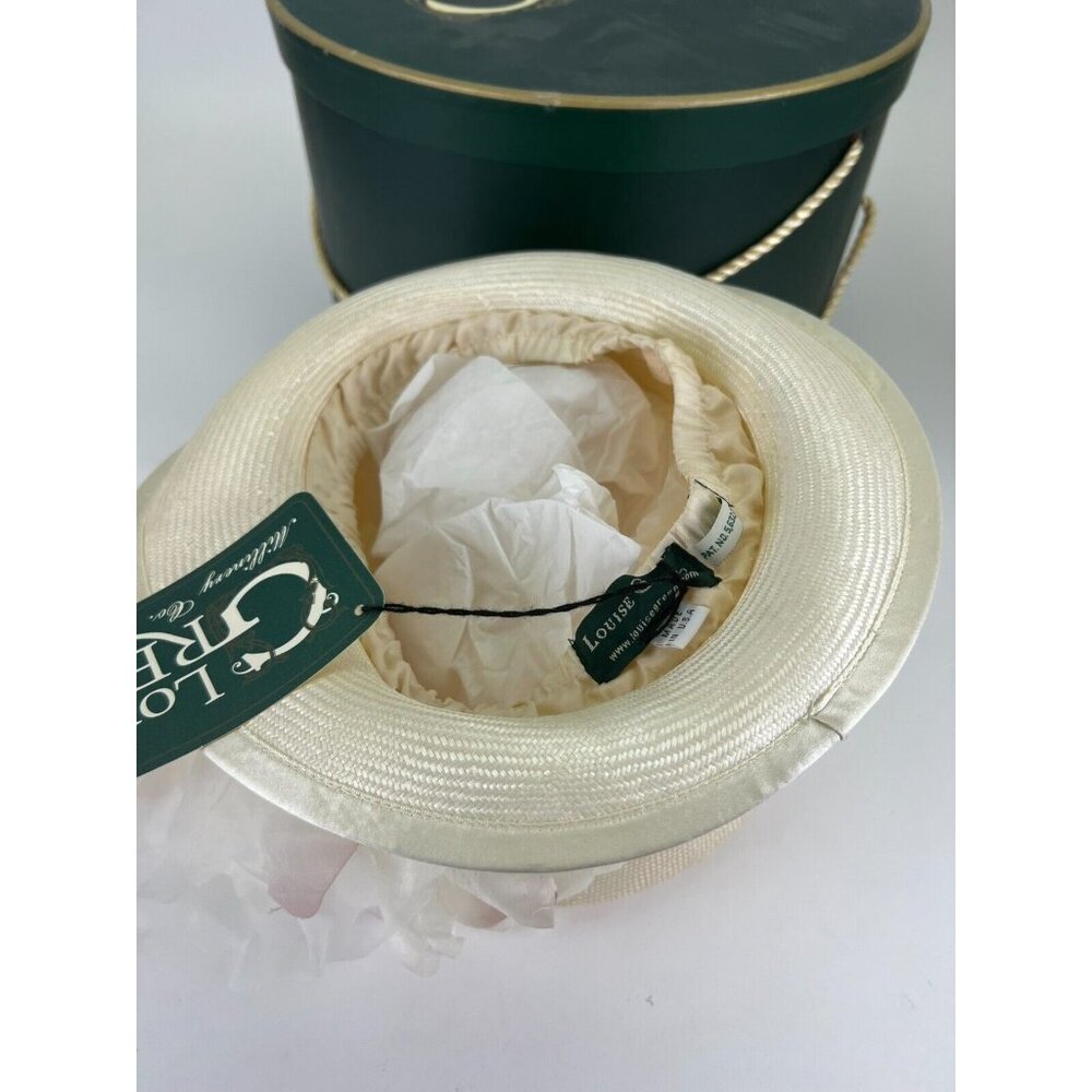 LOUISE GREEN MILLINERY 6050 KYES NATURAL STRAW HAT W/ FLOWER /w TAGS Wedding - Picture 15 of 16